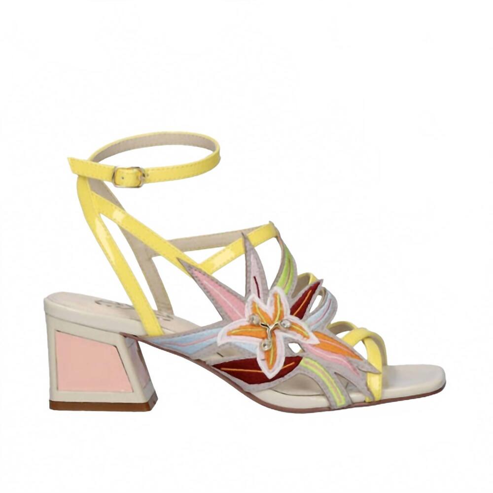 NEW EXE women's luisa floral low heel in yellow